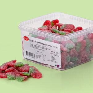 Sukrede Jordbær Bland-selv slik i kasser 2,2 kg
