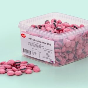 UFO Jordbær/Lakrids Bland-selv slik i kasser 2,1 kg